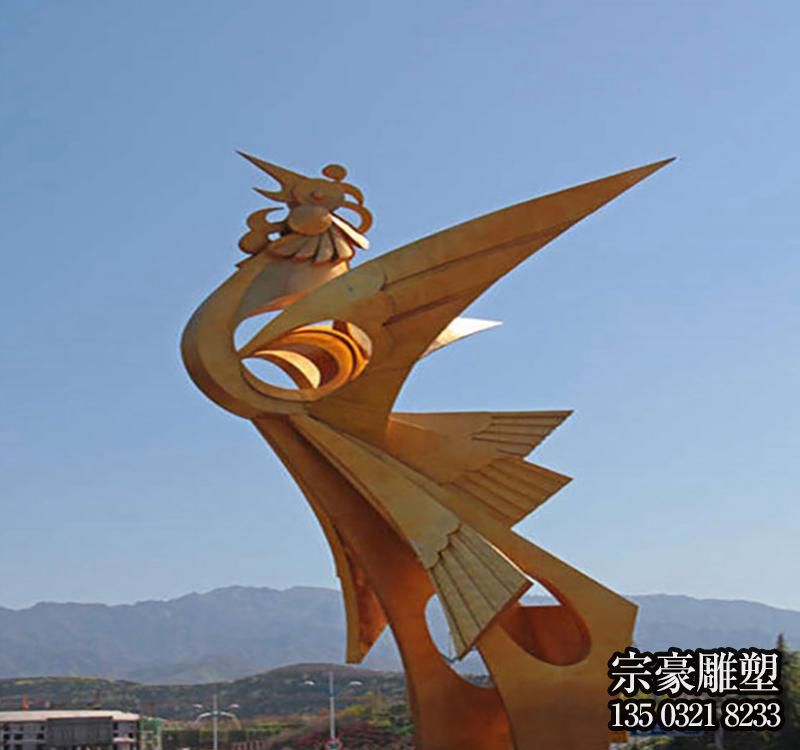 不銹鋼金鳳凰景觀雕塑 不銹鋼金鳳凰景觀雕塑