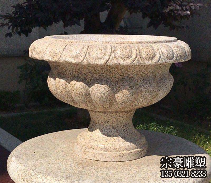 花崗巖歐式石雕花盆 花崗巖歐式石雕花盆