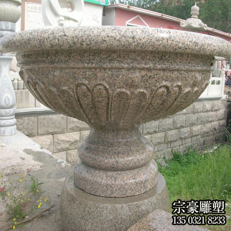 歐式園林花崗巖石雕花盆 歐式園林花崗巖石雕花盆