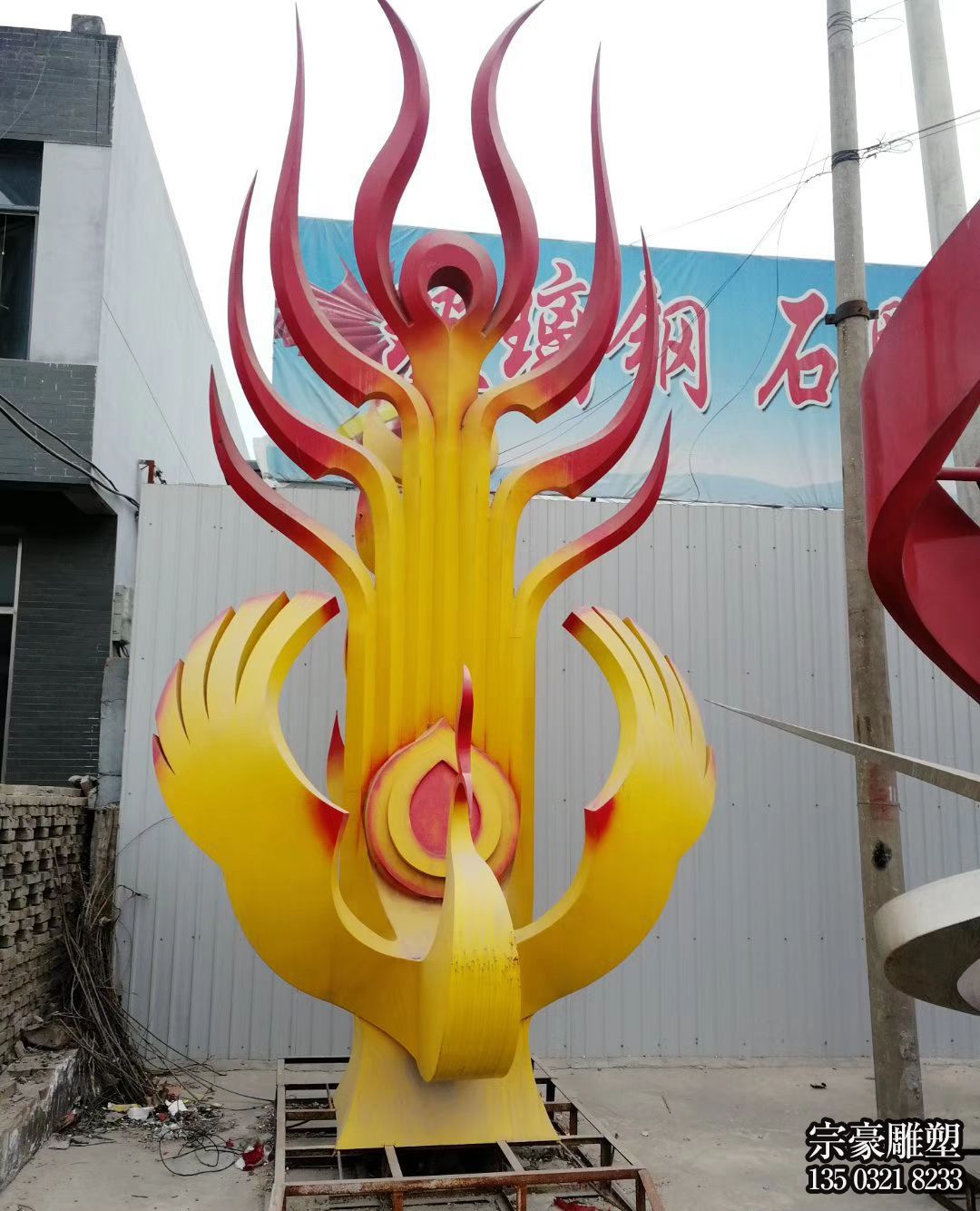 景區玻璃鋼抽象鳳凰雕塑 景區玻璃鋼抽象鳳凰雕塑