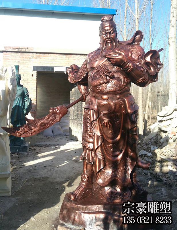 玻璃鋼仿銅景區戶外大型景觀關公雕塑 玻璃鋼仿銅景區戶外大型景觀關公雕塑